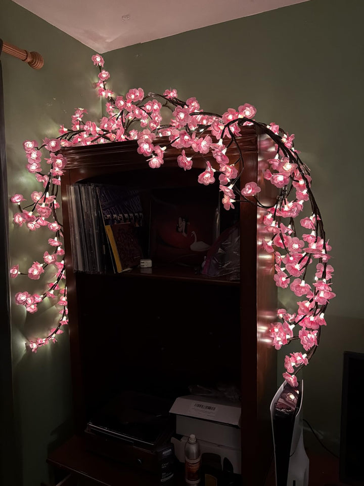 🌸 DIY Enchanted Cherry Vine Lights – 7.55FT 8 Modes Remote for Home Decor✨