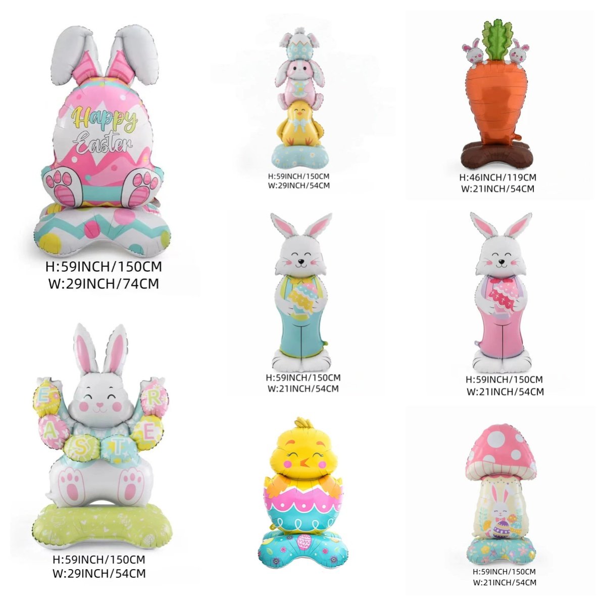🎁EASTER HOT SALE – 49% OFF!!🐰🎉3Giant 3D Standing Bunny Balloon Self-Supporting Festive Cheer