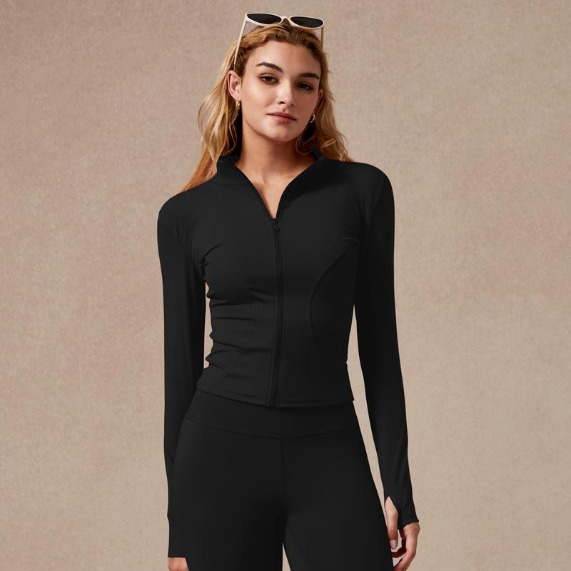 New Stand-Up Neck Covering Yoga Coat for Women