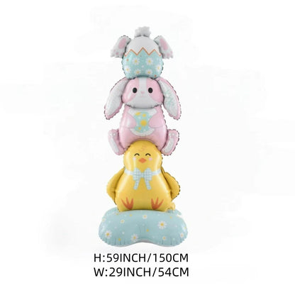 🎁EASTER HOT SALE – 49% OFF!!🐰🎉3Giant 3D Standing Bunny Balloon Self-Supporting Festive Cheer
