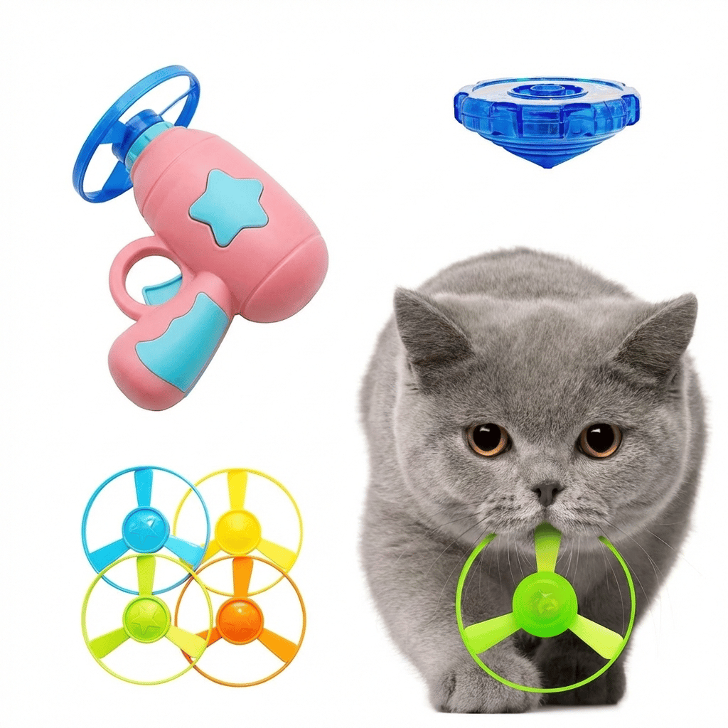 🔥7 piece set Interactive LED Flying Disc Launcher & Fetch Toy for Cats🐱
