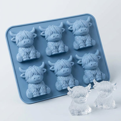 ⏳Last Day Special Price ￡7.99!!🐮 Mini Highland Cow Ice Cube Mold – Cute 3D Ice for Drinks, Parties & Gifts