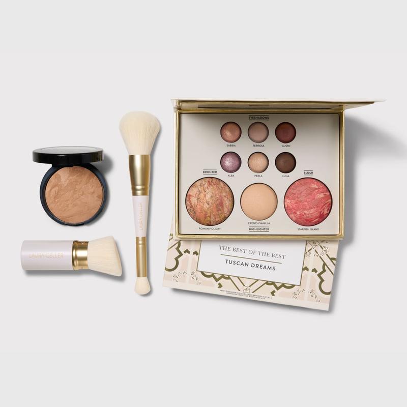 Tuscan Dreams Holiday Baked Starter Kit (4PC)-- Full Face Makeup Palette, Foundation with Limited Edition Brushes