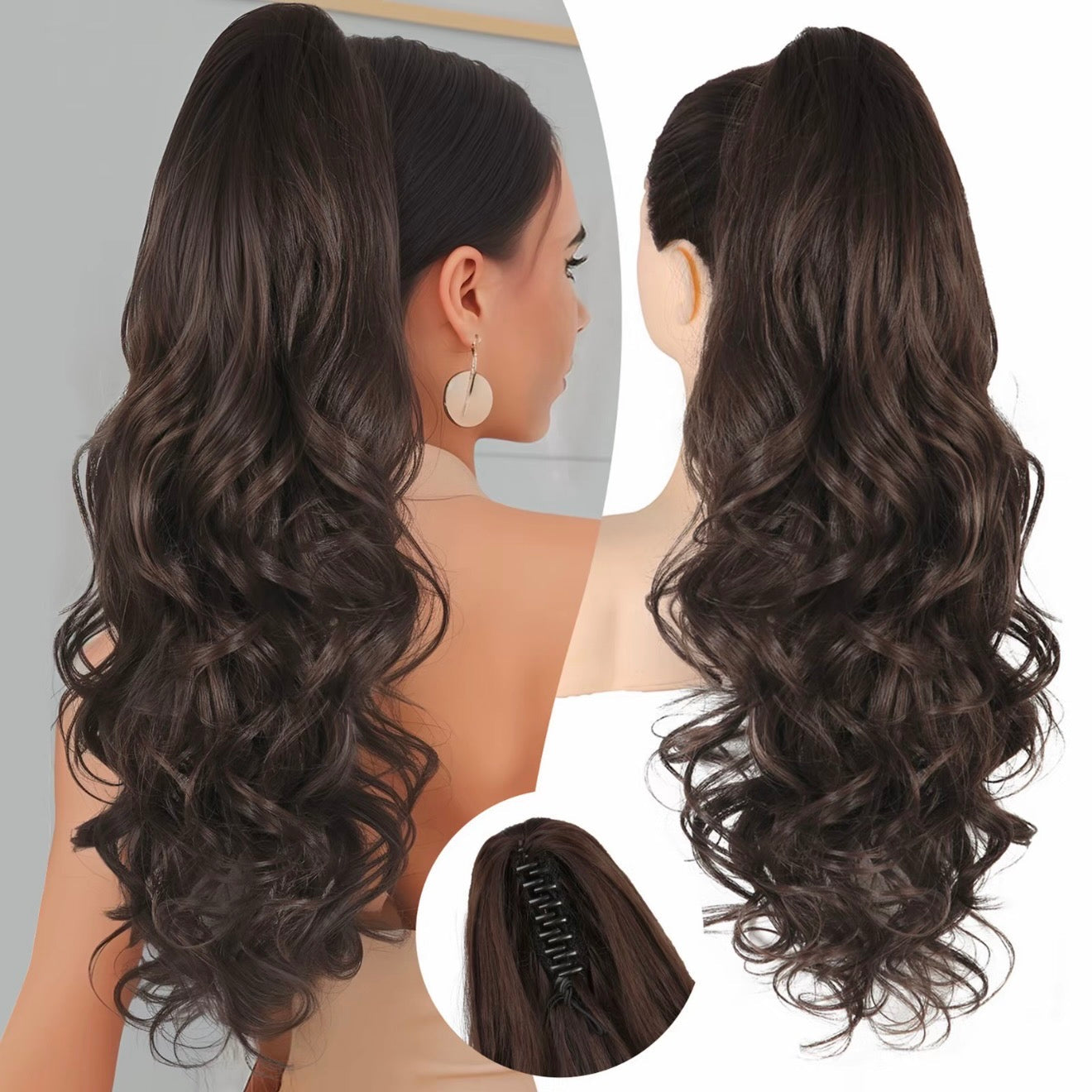 💜Limited time promotion 40%OFF💜Clip-on Wavy Ponytail Extension