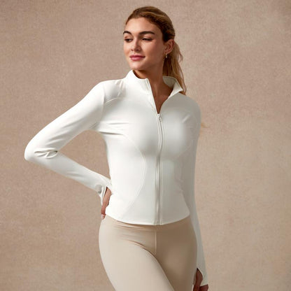 New Stand-Up Neck Covering Yoga Coat for Women