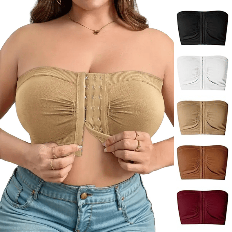 🎁Last Day Sale 49% OFF🔥Plus Size Strapless Front Buckle Breathable Bra