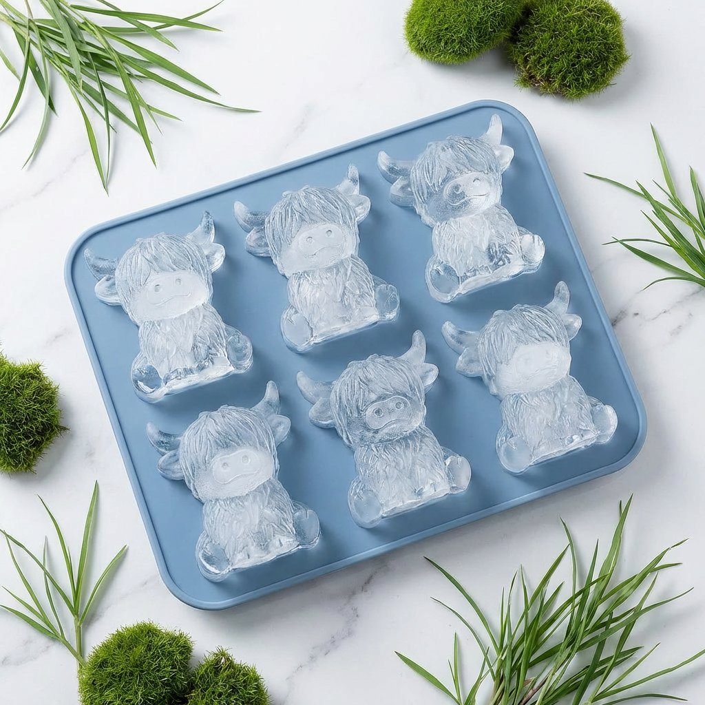 ⏳Last Day Special Price ￡7.99!!🐮 Mini Highland Cow Ice Cube Mold – Cute 3D Ice for Drinks, Parties & Gifts