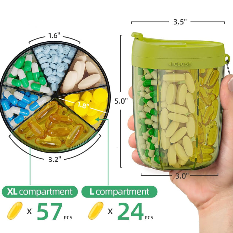 🎁Last Day Promotion 60% OFF🔥Pill Dispenser Bottle with 6 Compartments | Never Miss a Dose Again! 💊⏰