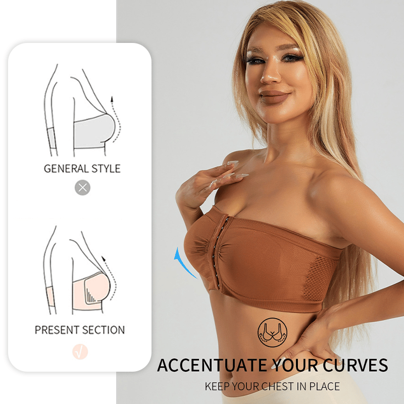🎁Last Day Sale 49% OFF🔥Plus Size Strapless Front Buckle Breathable Bra