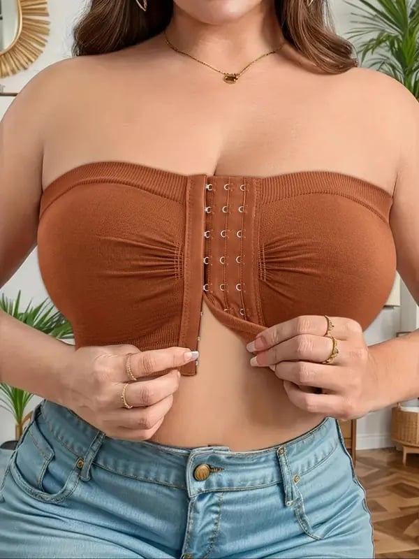 🎁Last Day Sale 49% OFF🔥Plus Size Strapless Front Buckle Breathable Bra