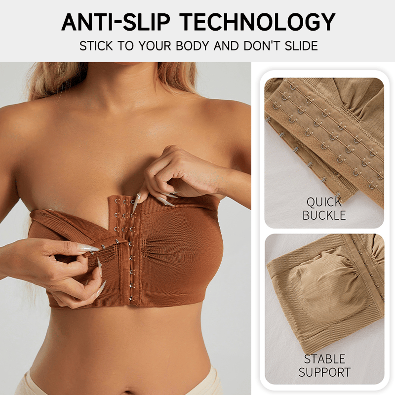 🎁Last Day Sale 49% OFF🔥Plus Size Strapless Front Buckle Breathable Bra