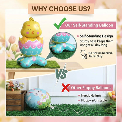🎁EASTER HOT SALE – 49% OFF!!🐰🎉3Giant 3D Standing Bunny Balloon Self-Supporting Festive Cheer