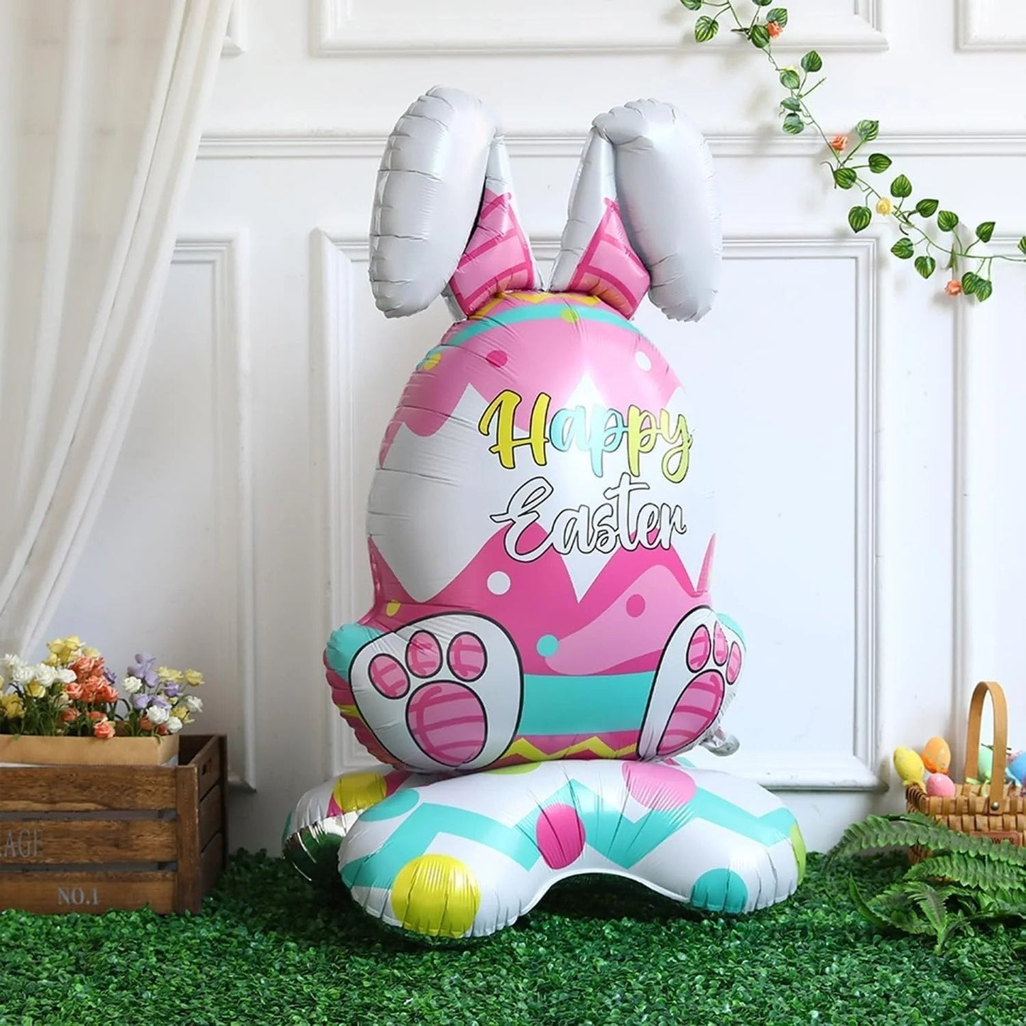 🎁EASTER HOT SALE – 49% OFF!!🐰🎉3Giant 3D Standing Bunny Balloon Self-Supporting Festive Cheer