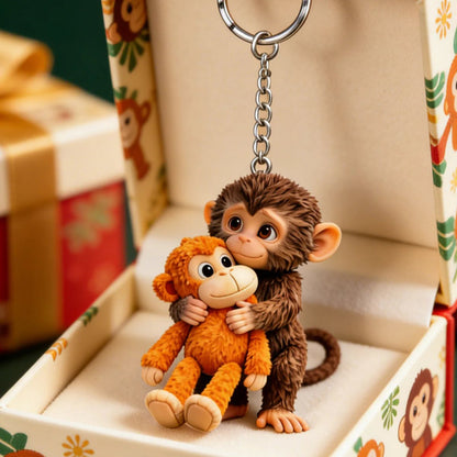 🐵💕Monkey Hugging Monkey Acrylic Keychain