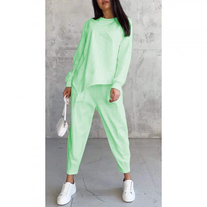 ⏰Limited Time Offer 50% OFF🧡Women Long-Sleeve Irregular Hem Sweatshirts & Pants Set