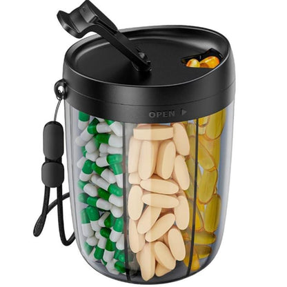 🎁Last Day Promotion 60% OFF🔥Pill Dispenser Bottle with 6 Compartments | Never Miss a Dose Again! 💊⏰