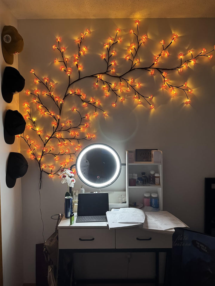 🌸 DIY Enchanted Cherry Vine Lights – 7.55FT 8 Modes Remote for Home Decor✨