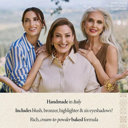 Tuscan Dreams Holiday Baked Starter Kit (4PC)-- Full Face Makeup Palette, Foundation with Limited Edition Brushes