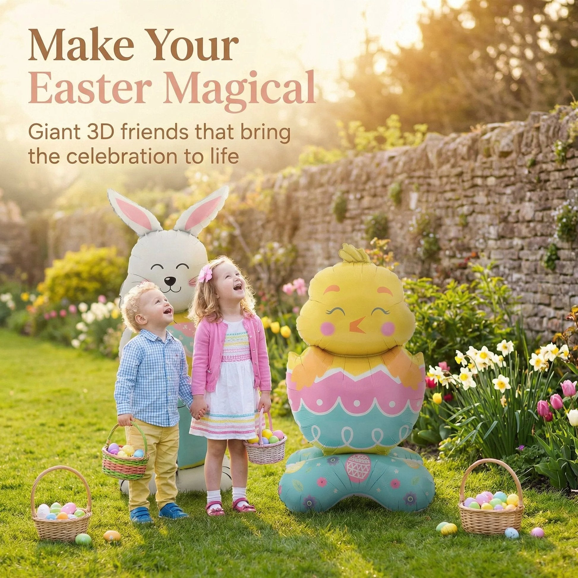 🎁EASTER HOT SALE – 49% OFF!!🐰🎉3Giant 3D Standing Bunny Balloon Self-Supporting Festive Cheer