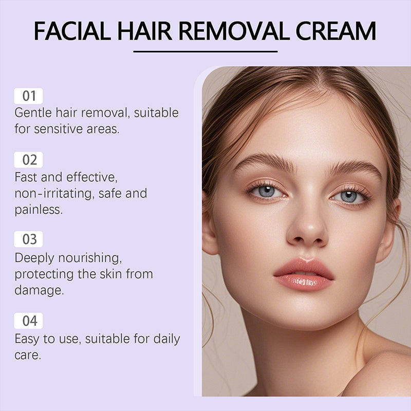 💗Last Day Special Price £9.99 ! 🔥Buy 2 Get 1 Free🔥Gentle and Painless Facial Hair Removal Cream
