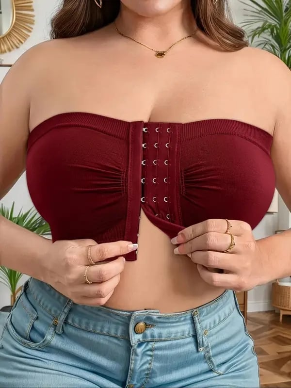 🎁Last Day Sale 49% OFF🔥Plus Size Strapless Front Buckle Breathable Bra