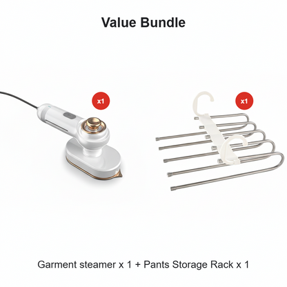 Garment steamer for clothes, hand steamer & iron 2 in 1, 15-second rapid heating, large control panel, 100-240 V wide voltage, suitable for worldwide travel, Christmas gifts