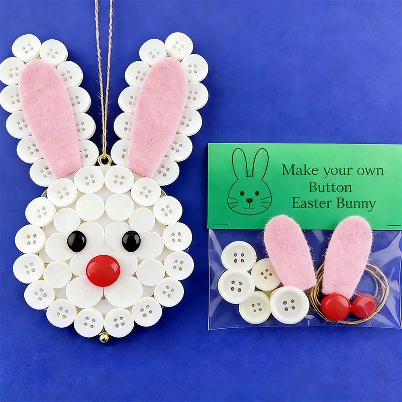 🐰🎨 DIY Easter Button Pendants – Fun, Easy & Perfect for All Ages! 🥕🌸