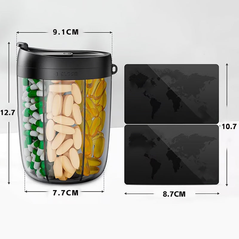 🎁Last Day Promotion 60% OFF🔥Pill Dispenser Bottle with 6 Compartments | Never Miss a Dose Again! 💊⏰