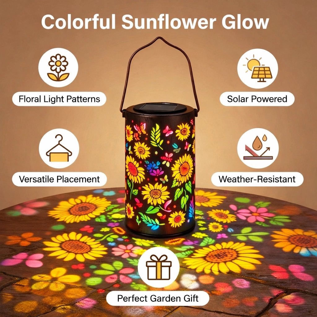💐SPRING DAY SALE- 50% OFF🌻Colorful Sunflower Glow Solar Garden Lantern🌞