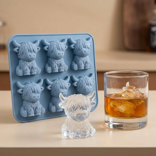 ⏳Last Day Special Price ￡7.99!!🐮 Mini Highland Cow Ice Cube Mold – Cute 3D Ice for Drinks, Parties & Gifts