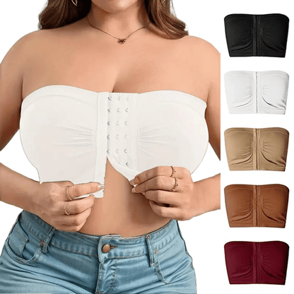 🎁Last Day Sale 49% OFF🔥Plus Size Strapless Front Buckle Breathable Bra