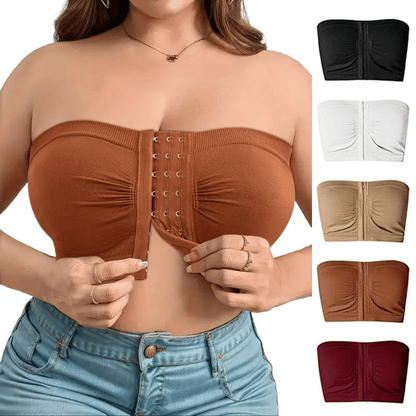 🎁Last Day Sale 49% OFF🔥Plus Size Strapless Front Buckle Breathable Bra