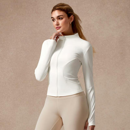New Stand-Up Neck Covering Yoga Coat for Women