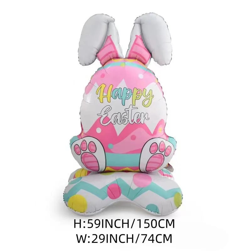 🎁EASTER HOT SALE – 49% OFF!!🐰🎉3Giant 3D Standing Bunny Balloon Self-Supporting Festive Cheer