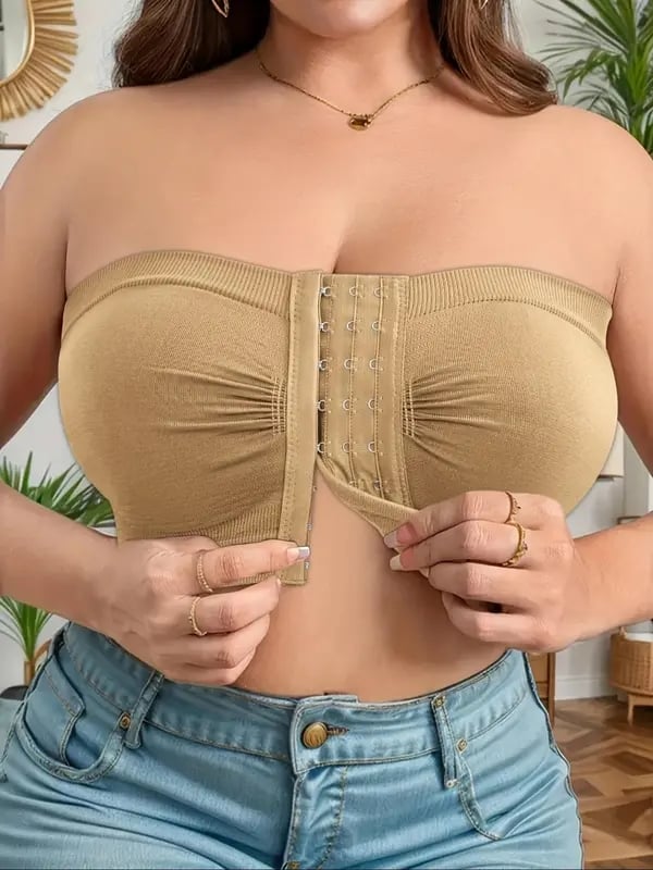 🎁Last Day Sale 49% OFF🔥Plus Size Strapless Front Buckle Breathable Bra