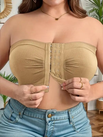 🎁Last Day Sale 49% OFF🔥Plus Size Strapless Front Buckle Breathable Bra