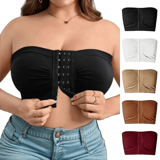 🎁Last Day Sale 49% OFF🔥Plus Size Strapless Front Buckle Breathable Bra