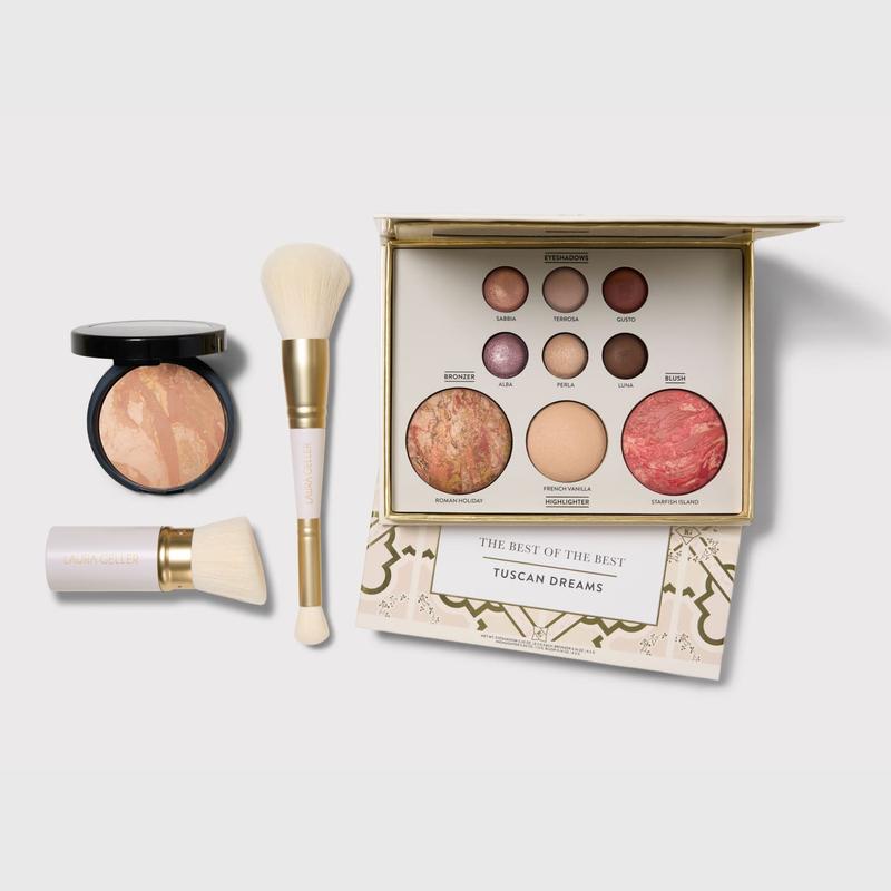 Tuscan Dreams Holiday Baked Starter Kit (4PC)-- Full Face Makeup Palette, Foundation with Limited Edition Brushes