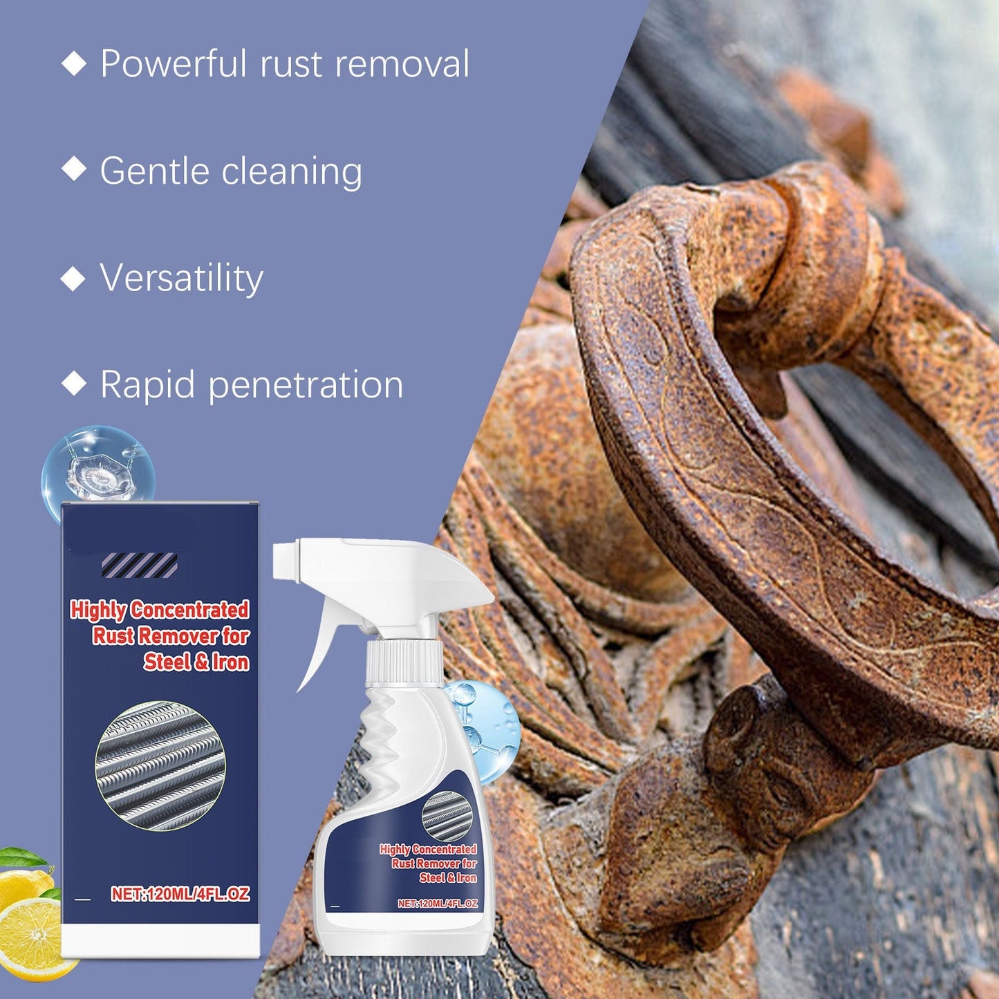 ⏳Time-Limited Special⏰Highly Concentrated Rust Remover for Steel & Iron – Deep-Acting, Effortless, and Metal-Safe
