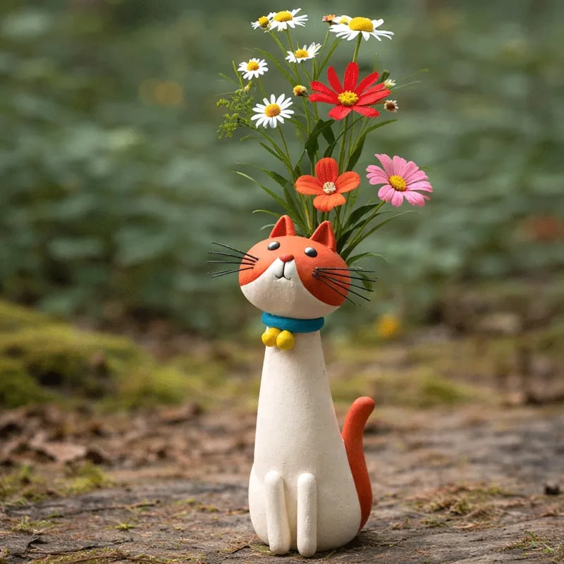 💕Mother's Day Sale - Only ￡9.99!🏆Flash Sale⚡50K+ SOLD! 😻Handcrafted Quirky Cat Vase