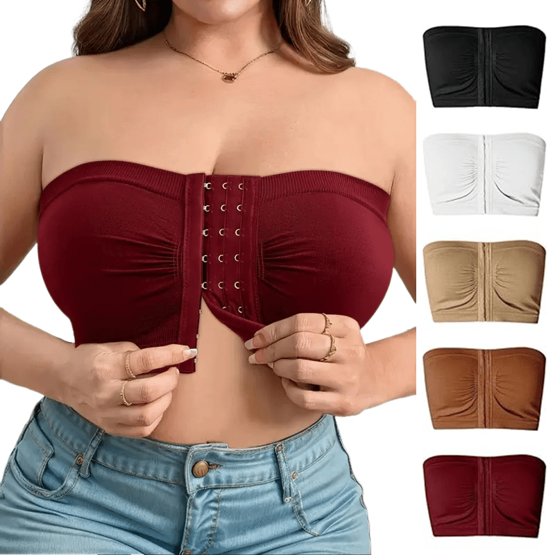 🎁Last Day Sale 49% OFF🔥Plus Size Strapless Front Buckle Breathable Bra