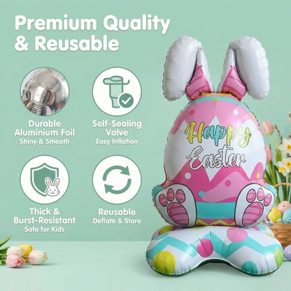 🎁EASTER HOT SALE – 49% OFF!!🐰🎉3Giant 3D Standing Bunny Balloon Self-Supporting Festive Cheer
