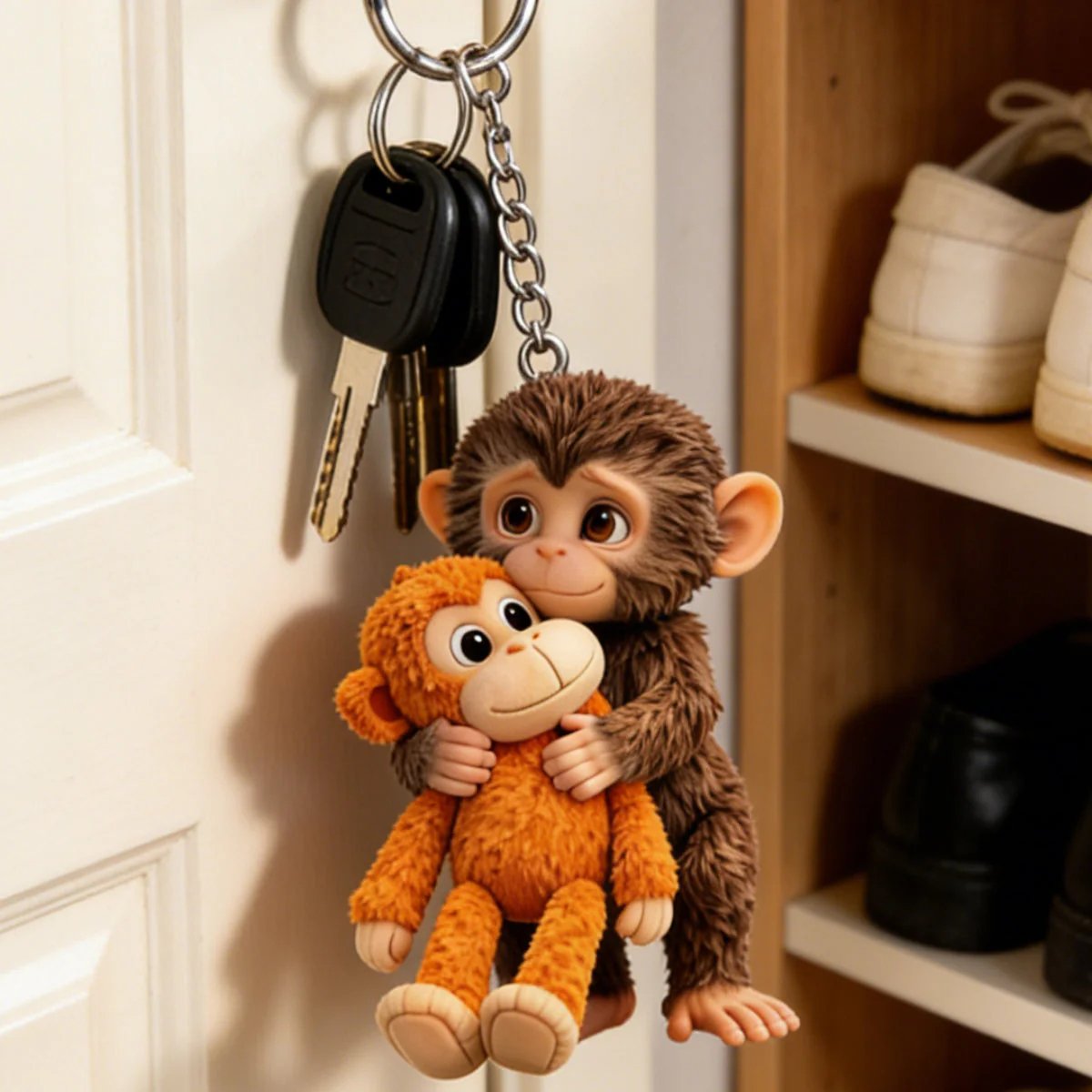 🐵💕Monkey Hugging Monkey Acrylic Keychain