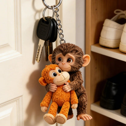 🐵💕Monkey Hugging Monkey Acrylic Keychain