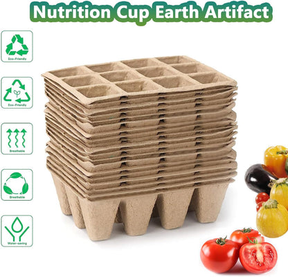 🔥 Limited time🎉120 Cells Seed Starter Tray, 10 Pack Biodegradable Peat Pots with 100 Labels, Plant Starter Kit for Seedlings