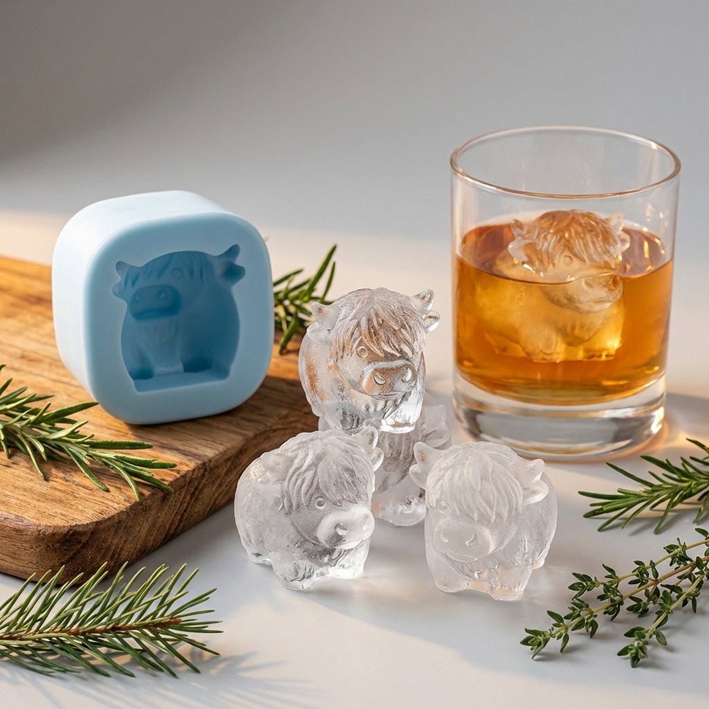 ⏳Last Day Special Price ￡7.99!!🐮 Mini Highland Cow Ice Cube Mold – Cute 3D Ice for Drinks, Parties & Gifts